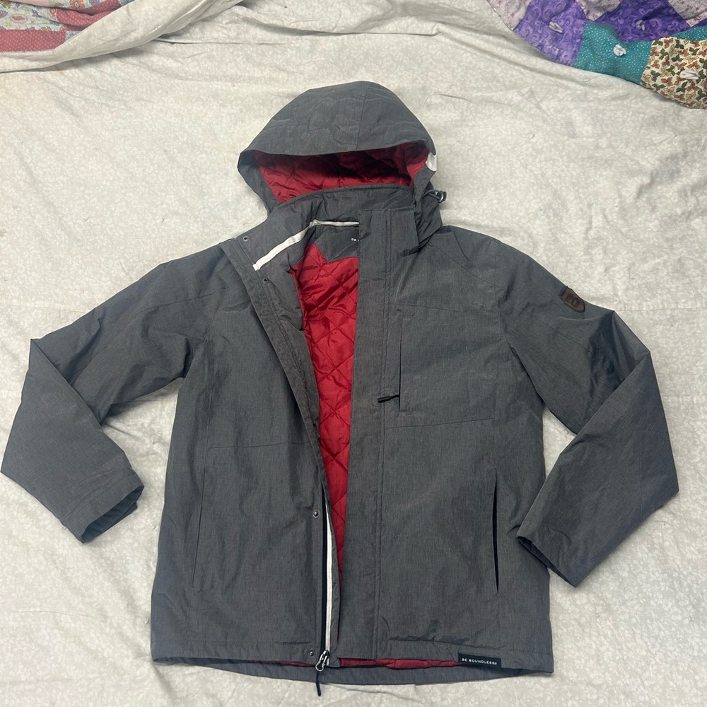 Men's Gray Jacket with Red Lining